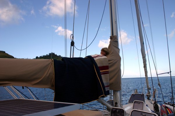 Now that's a cozy anchorage.  Matthew knows a good spot when he see's one.